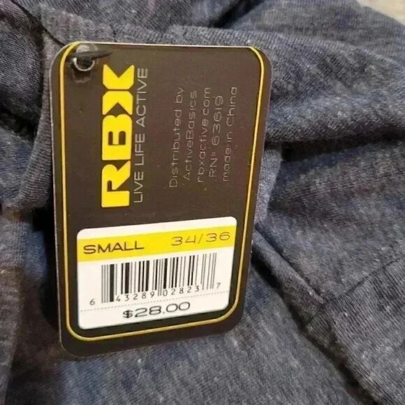 𝅺RBX Men's Charcoal Heather Gray Long Sleeve T-Shirt, NEW NWT - Picture 3 of 9